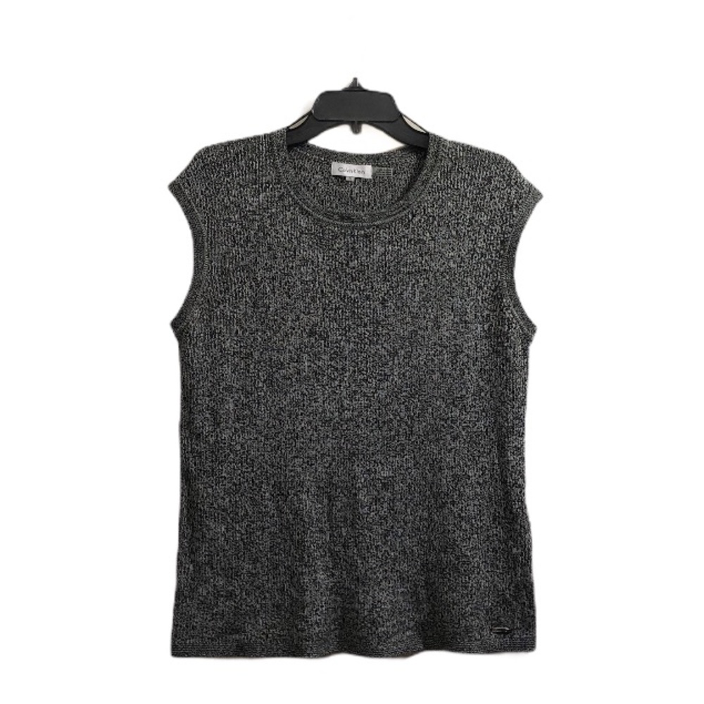 Calvin Klein Sleeveless Marled Gray Sweater Shirt XL